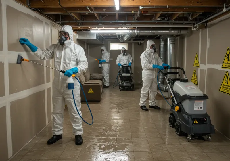 Basement Moisture Removal and Structural Drying process in Oilton, OK